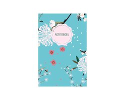 HappyBook - Japans Journal - Japanese Notebook - Notitieboek - A5 - Turquoise - Japan - Lijntjes - Gelijnd - Softcover - Elastiek - Werk - Studie - School - Cadeau - Relatiegeschenk - Japanse Stijl - Japans Patroon - Japanse Bloesem - Schrijven