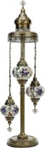 Vloerlamp oosterse mozaïek - 3 bollen - multicolor waahid