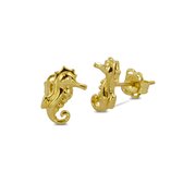 Silventi 9NBSAM-G210220 Gouden Oorknopjes - Dames - Zeepaardje - 8,6 x 5,4 mm - 14 Karaat - Goud