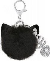 sleutelhanger Ed, the Cat zwart 10 cm