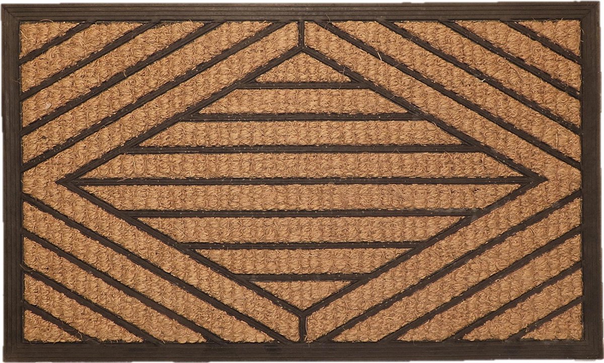 Ikado Kokosmat met rubber gestreept 45 x 75 cm