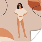 Poster Été - Femme - Abstrait - 75x75 cm