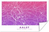Poster Stadskaart - Aalst - Paars - België - 180x120 cm XXL - Plattegrond