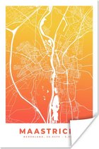 Poster Stadskaart - Maastricht - Oranje - Geel - 120x180 cm XXL - Plattegrond