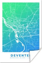 Poster Plan de ville - Deventer - Nederland - Blauw - 60x90 cm