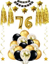 76 jaar verjaardag feest pakket Versiering Ballonnen voor feest 76 jaar. Ballonnen slingers sterren opblaasbare cijfers 76