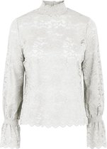 Pieces T-shirt Pcemily Ls Lace Top 17117616 Cloud Dancer Dames Maat - M