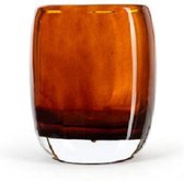 Design vaas  - Fidrio AMBER - glas, mondgeblazen bloemenvaas - diameter 13 cm hoogte 16 cm