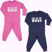 Frogs and Dogs tricot baby pyjama The boss  - 68  - Roze