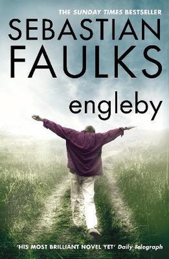 Livre 'Engleby' par Sebastian Faulks. Un homme s'éloigne de la caméra sur un chemin.