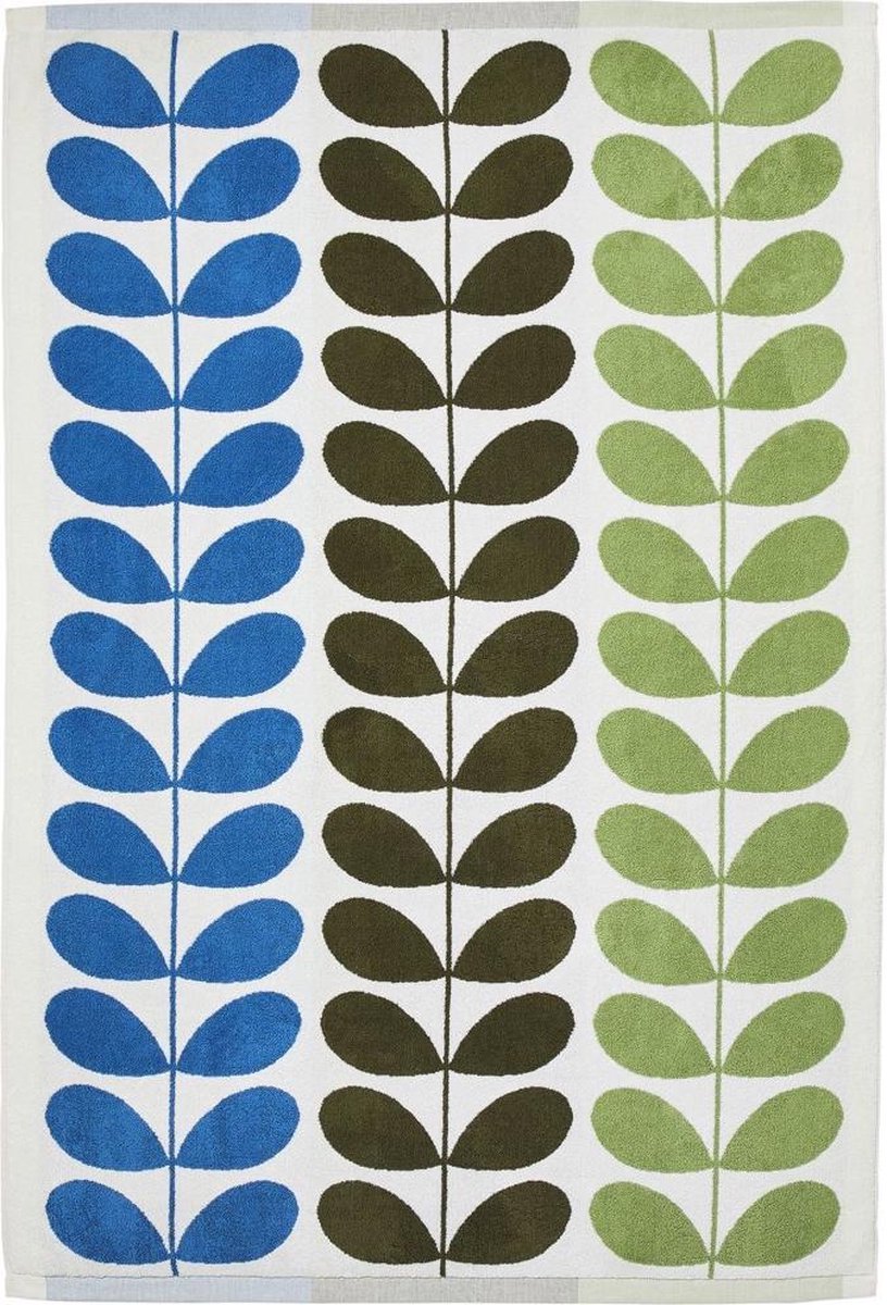 Orla Kiely Trio Stem Riviera badlaken - 100x150 cm - groen-blauw- jacquard handdoek