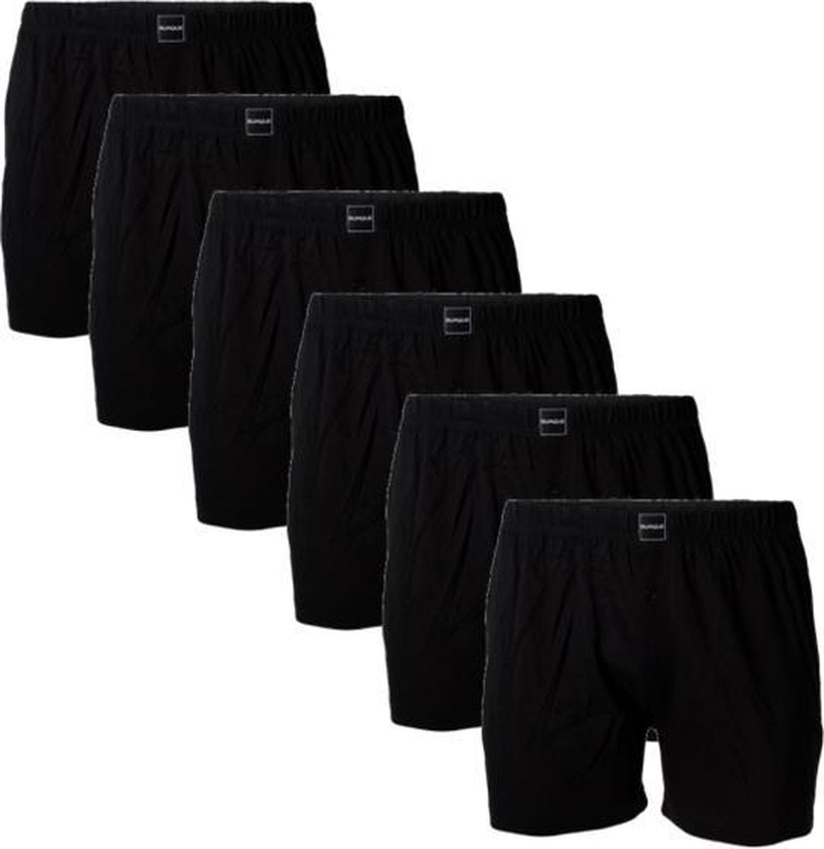 Suaque heren boxershorts wijd | MAAT XL | 6-pack | Uni zwart