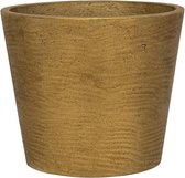 Pot Rough Mini Bucket S Metallic Gold Fiberclay 14x12 cm gouden ronde bloempot