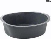 H&L taartvorm - rond - grijs - siliconen - bakvorm - 23 x 5 cm