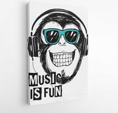 Canvas schilderij - Cool Monkey illustration with cool slogan for t-shirt and other uses.  -  636671902 - 115*75 Vertical