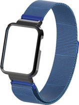 Milanees Smartwatch bandje - Geschikt voor Xiaomi Mi Watch Lite Milanese band - blauw - Strap-it Horlogeband / Polsband / Armband