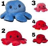 Octopus XXL fel roze/donkerblauw - 80 cm