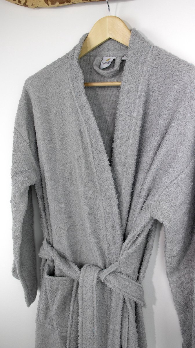 Kimono Badjas Grijs (S/M) 100% katoen