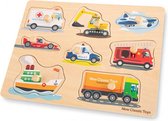 vormenpuzzel voertuigen junior hout 9-delig