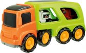 truck met 2 hulpdienstvoertuigen 45 cm oranje/groen