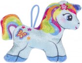 knuffeleenhoorn regenboog blauw 12 cm