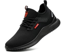 Veiligheidsschoenen - Lichtgewicht - Sneakers - Werkschoenen - Sportief - Stalen Neus - Antiperforatiezool - Antislip - Zwart - 41