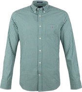 Gant Casual Overhemd Gingham Ruit Groen - maat L