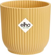 Elho Vibes Fold Rond Mini 9 - Bloempot voor Binnen - Ø 9,3 x H 8,8 - Geel/Botergeel