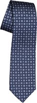 Michaelis  stropdas - zijde - donker- met lichtblauw en wit dessin -  Maat: One size