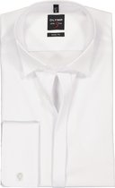 OLYMP Level 5 body fit overhemd - mouwlengte 7 - smoking overhemd - wit met wing kraag - Strijkvriendelijk - Boordmaat: 43