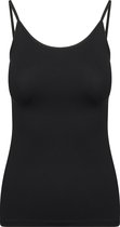 RJ Bodywear Pure Color dames spaghetti top (1-pack) - hemdje met smalle verstelbare bandjes - zwart - Maat: M