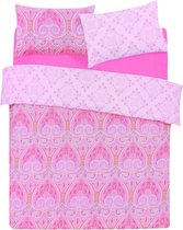 Set roze beddengoed met patronen 230x220