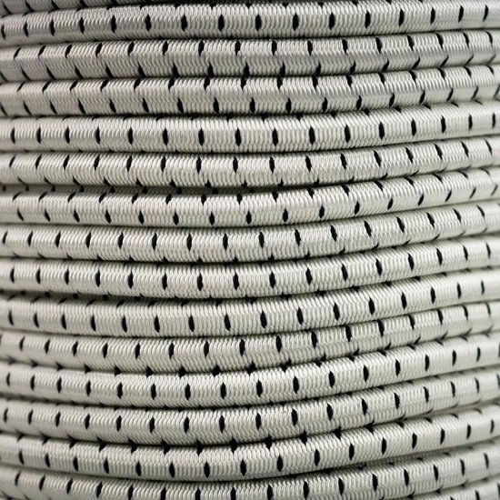 Afdekzeilwinkel - Elastisch koord 6mm zwart-wit gestreept op rol - 10 meter — afbeelding 3