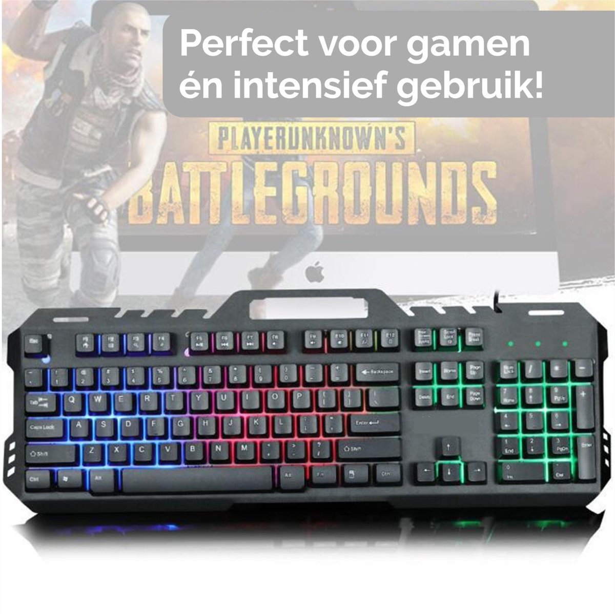 RGB Gaming Toetsenbord - 104 Toetsen, Verlicht Ergonomisch Design Voor Pc En Laptop
