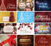 Luxe kerst Ansichtkaarten set | 10x15 cm | 24 stuks | 2x12 kerstkaarten | 2023 ansichtkaarten