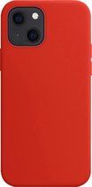 Hoesje Geschikt voor iPhone 13 Mini Hoesje Siliconen Cover Case - Hoes Geschikt voor iPhone 13 Mini Hoes Back Case - rode
