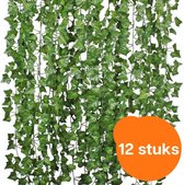 Kunst klimop - 12 Stuks - 210cm Lang - Decoratie Plant voor Huis en Tuin - Kunst Hangplant - Hedera - Klimop Kunstplanten voor Binnen en Buiten