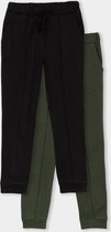 Tiffosi sweatpants, 2 delige set groene en zwarte joggingbroek meisje maat 140