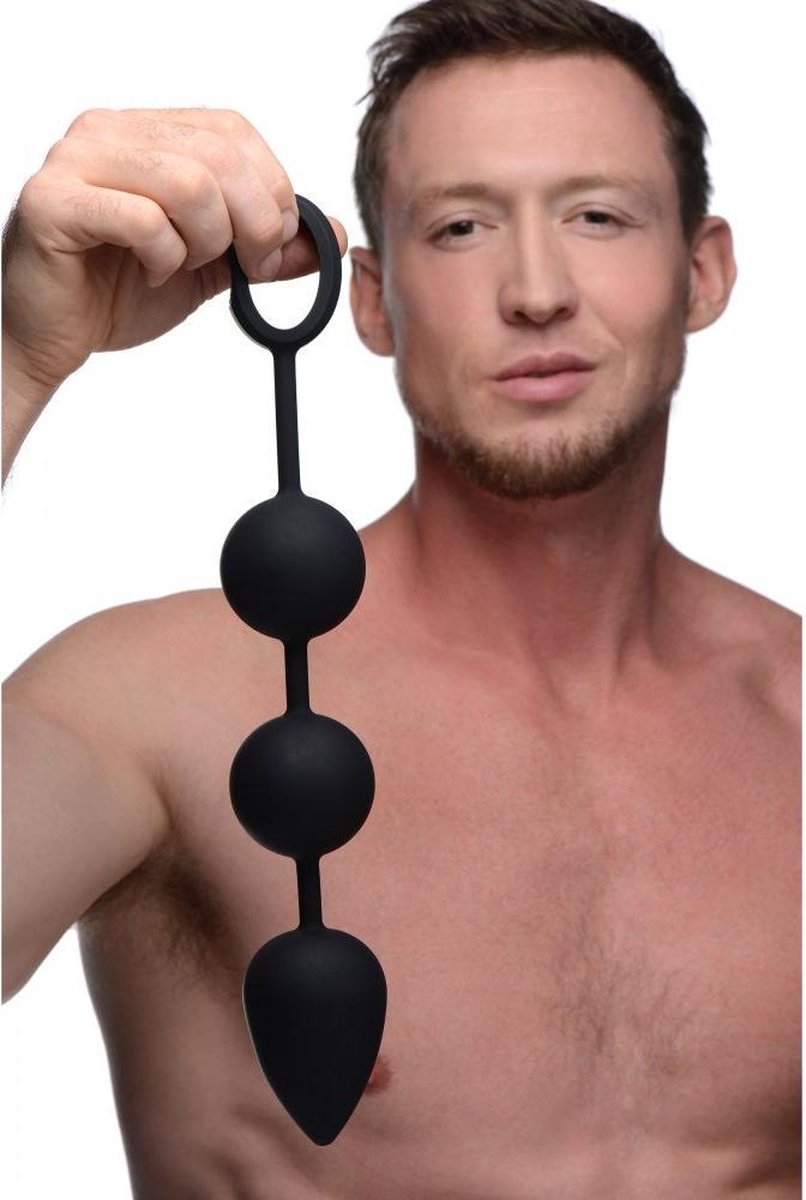 Tom of Finland Weighted Anal Ball Beads - Black