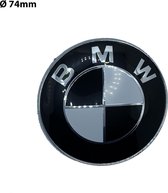BMW logo / embleem voor motorkap en kofferklep - 74mm - zwart/wit - 51148219237
