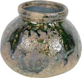 Vase Rasteli Sphère Vert-Beige-Mêlée D 16,5 cm H 14 cm