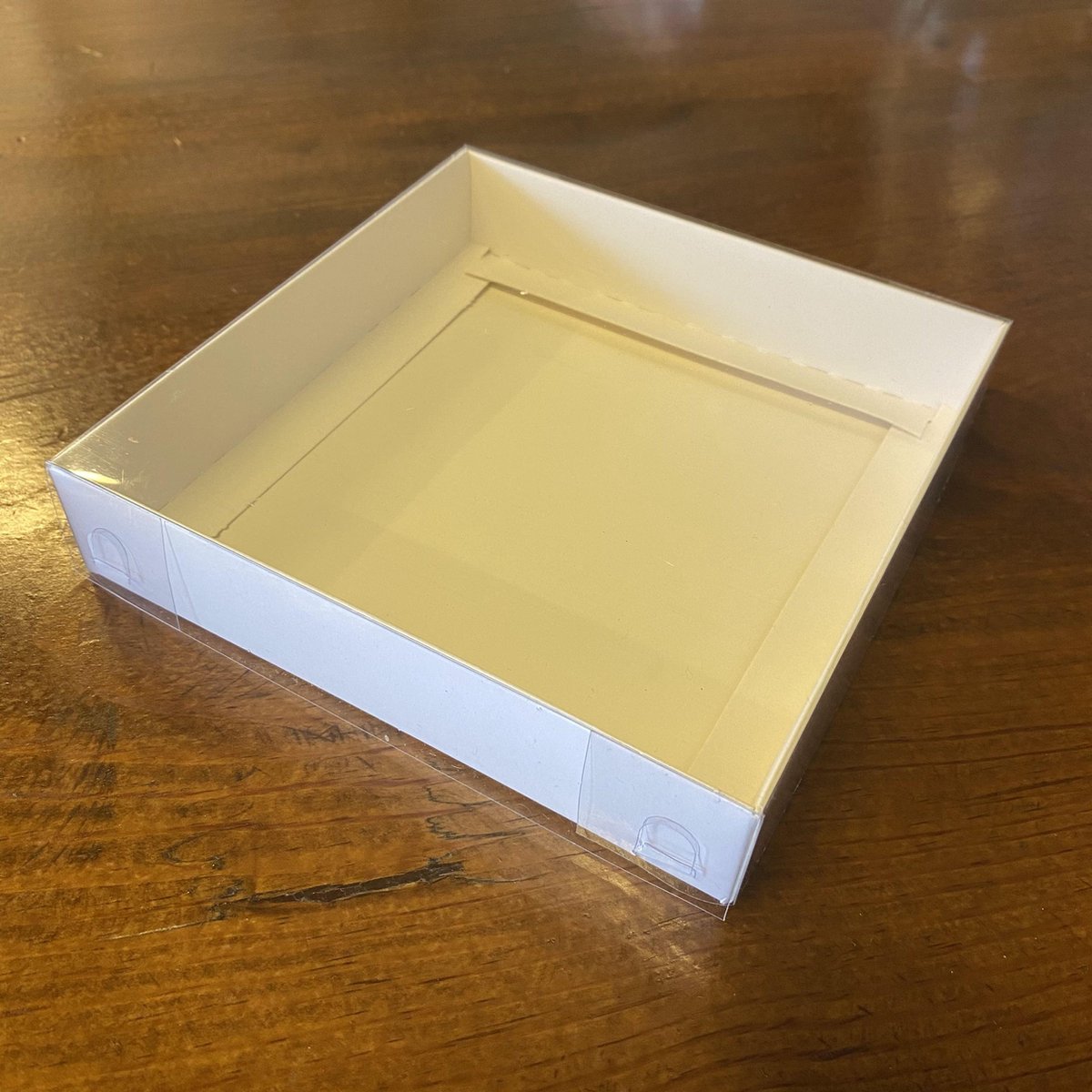 20x20x3 cm Cadeaudoos 25 stuks Multifunctionele lege witte en ambachtelijke kartonnen geschenkdoos met doorzichtige acetaat deksel cakedoos bonbondozen, Gift Box, Babyshower, huwelijkscadeau, verjaardag