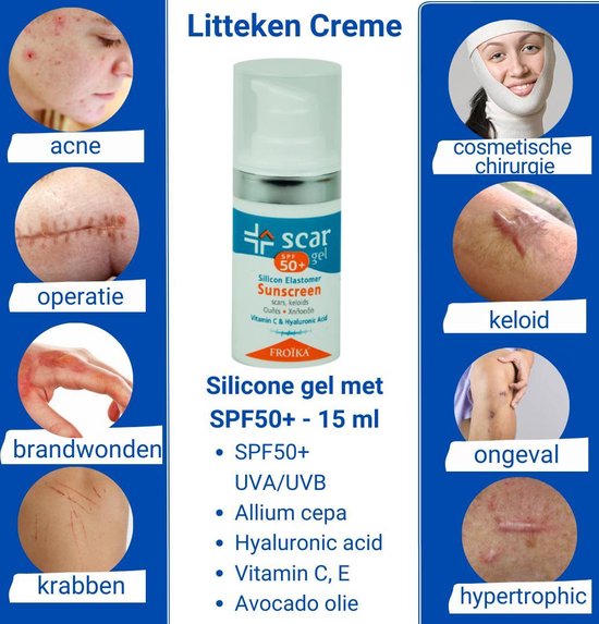 Froika Scar gel SPF50 | siliconengel met UV bescherming |littekencreme|vermindert...  | bol.com