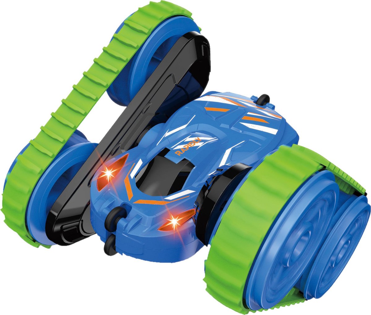 HyperWheels - Bestuurbare Auto voor Jongens - Speelgoed Stuntauto voor Binnen of Buiten - Blauw met Groen - incl. 2 accu's en Rupsbanden — afbeelding 5