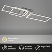 Briloner Lichten - LED plafondlamp, plafondlamp dimbaar, incl. geheugenfunctie, 2 LED modules draaibaar, 43,8 Watt, 3.300 lumen, 3.000 Kelvin, chroom aluminium