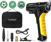 Charge® - Elektrische Fietspomp met Drukmeter voor alle soorten Banden - Luchtcompressor - Bandenpomp - Luchtpomp - Zwart