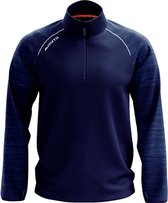 Masita | Sweater Heren Half Zip Sporttrui Dames Korte ritssluiting Trui met duimgaten Ook Kindermaten - NAVY BLUE - 152