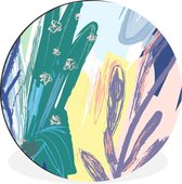 WallCircle - Tableau - Summer Plant Color Xxl - Multicolore - 120 X 120 Cm