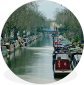 WallCircle - Wall Circle - Wall Circle Indoor - Péniches - Water - Ville - 140x140 cm - Décoration murale - Peintures Ronds