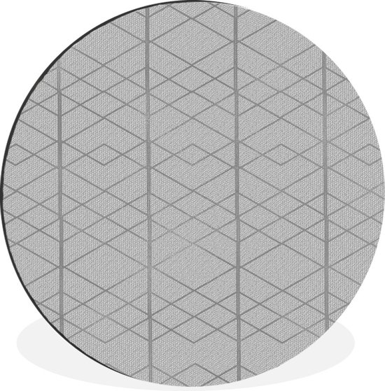 WallCircle - Wandcirkel - Muurcirkel - Lijnen - Luxe - Zwart - Wit - Aluminium - Dibond - ⌀ 60 cm - Binnen en Buiten